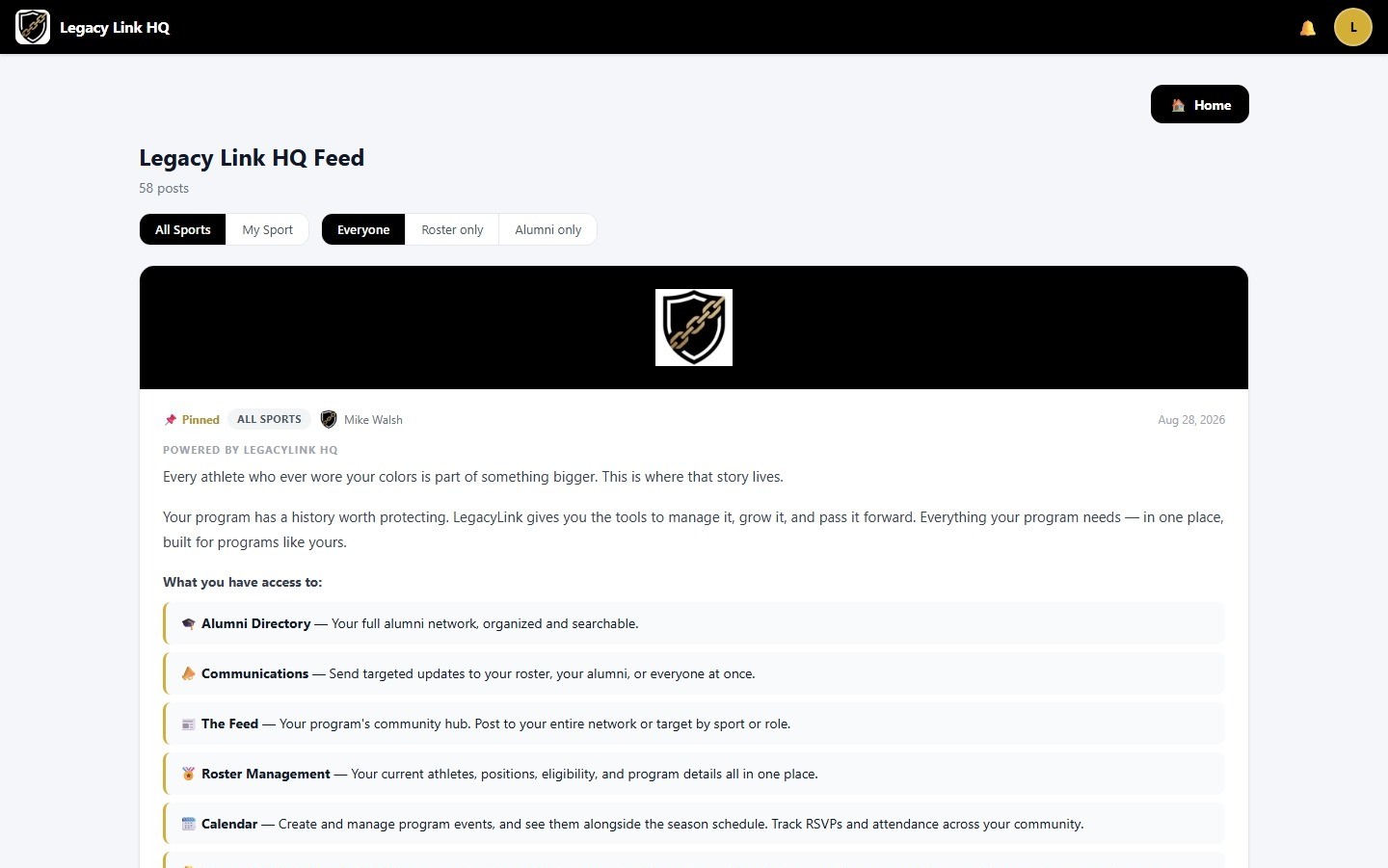 Program news feed
